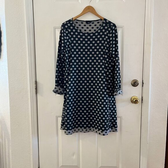 Lisa Bayne Woman's Pola Dot Sweater Midi Dress  Sz Lr - Picture 3 of 7